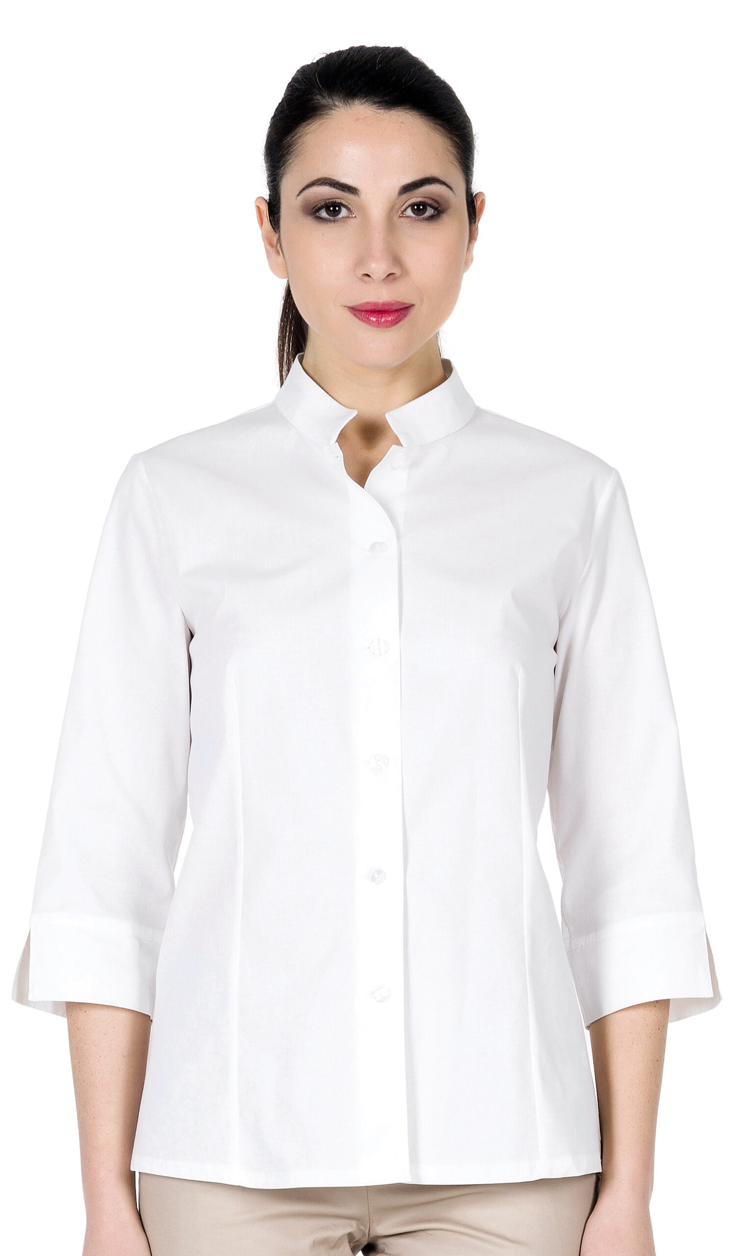 Camicia Coreana Slim Donna Hotel Stuart Hostess M/L Bianco